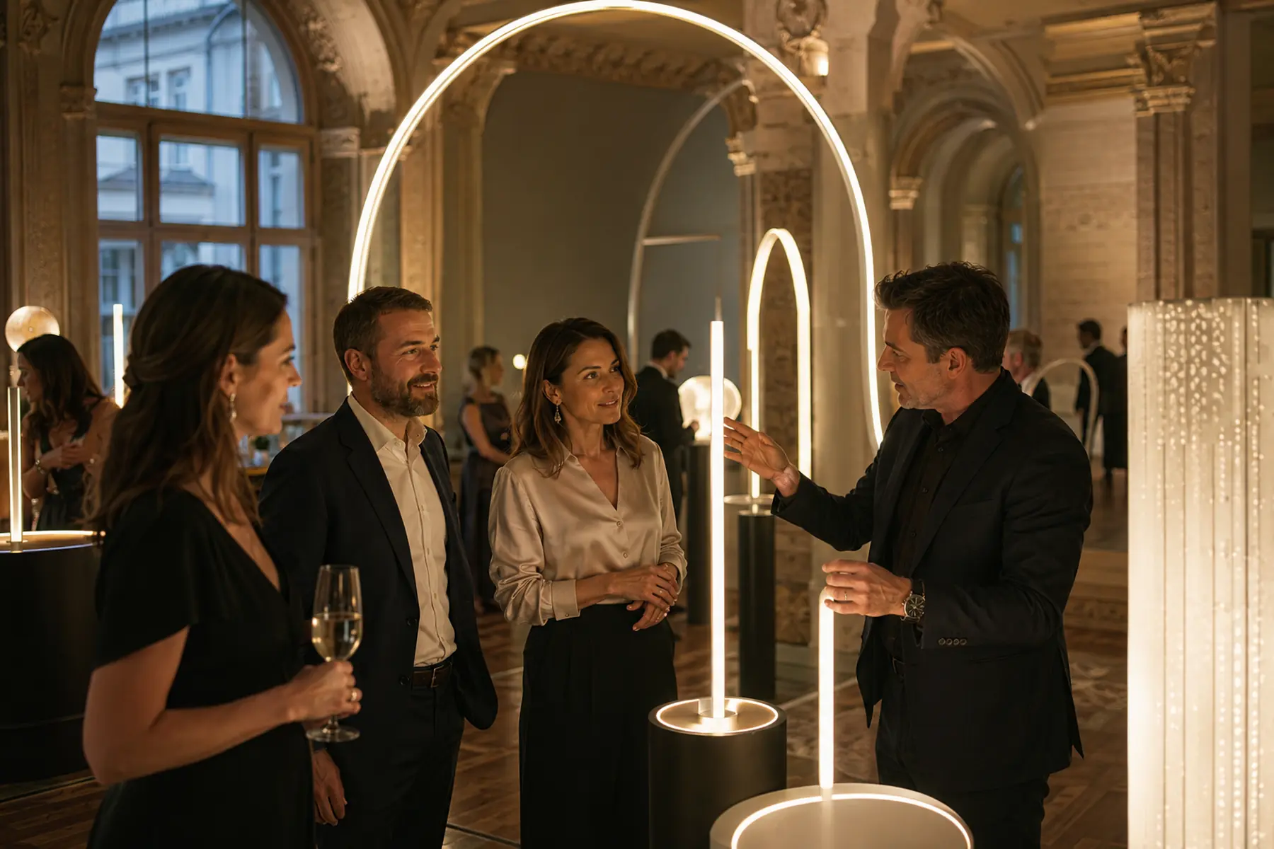 Futurisztikus céges rendezvény fényinstallációkkal